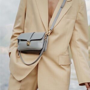 Léo et Violette Le Mini Dalia bag in Bleu Denim Liégé